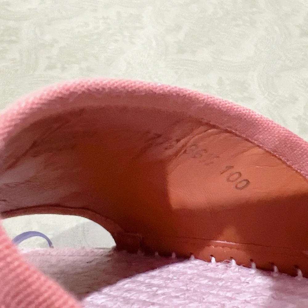 Gucci GG Damita Espadrille Wedge Sandal Eyelet Canvas Cognac Brown 36.5 US 6.5